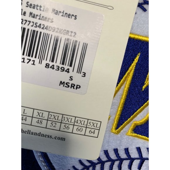 Men’s Small Mitchell & Ness Ken Griffey Jr Seattle Mariners Pullover Warm Up Jer - Picture 6 of 7